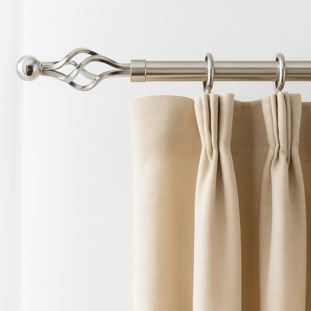 Classy Homes Curtain Rod 28-48 in Double Silver 16/19