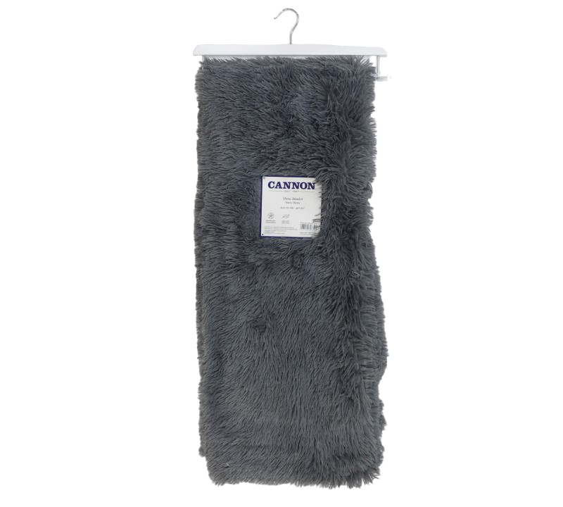 ****Cannon Fluffy Throw/ Blanket, Gray