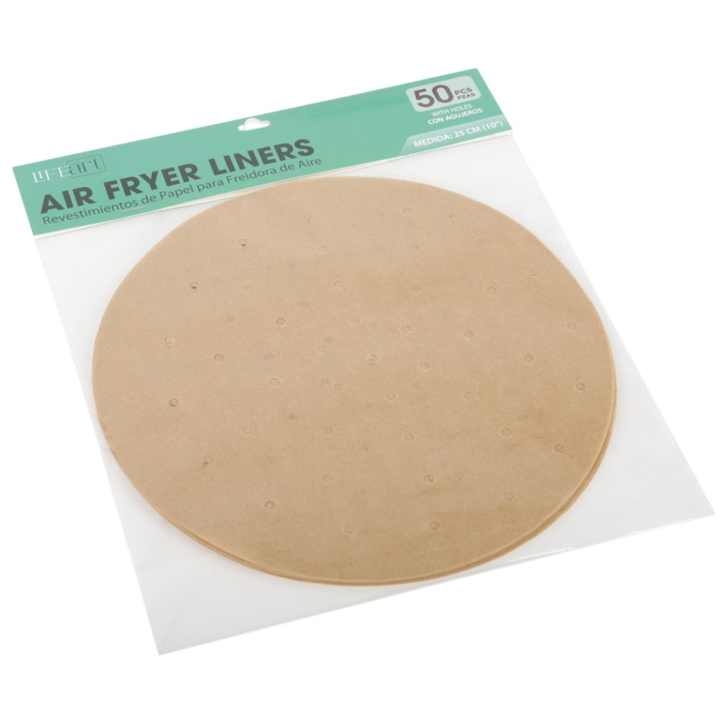 Life Art Air Fryer Liners Round 50-pack, Coffee