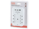 Black &amp; Decker 6-Outlet Extender with Night Light, 2 USB-A, 1 USB-C