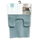 Elle Home 2 pc Contour Mat &amp; Bath Mat Set, Light Blue