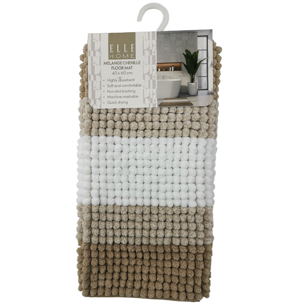 Elle Home Microfiber Bath Mat, Beige