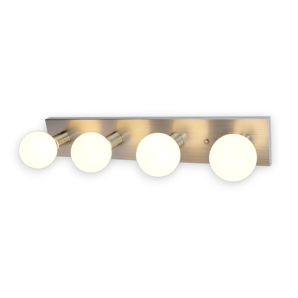 Royal Homes Vanity Wall Lamp,4x E27 60W Antique Brass