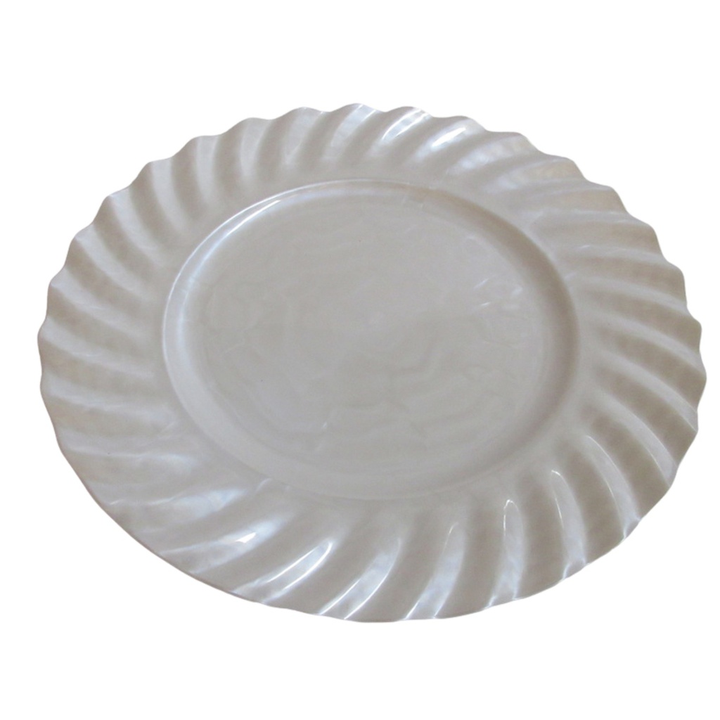 Decore Plastic Charger Plate with Pearlized Finish

