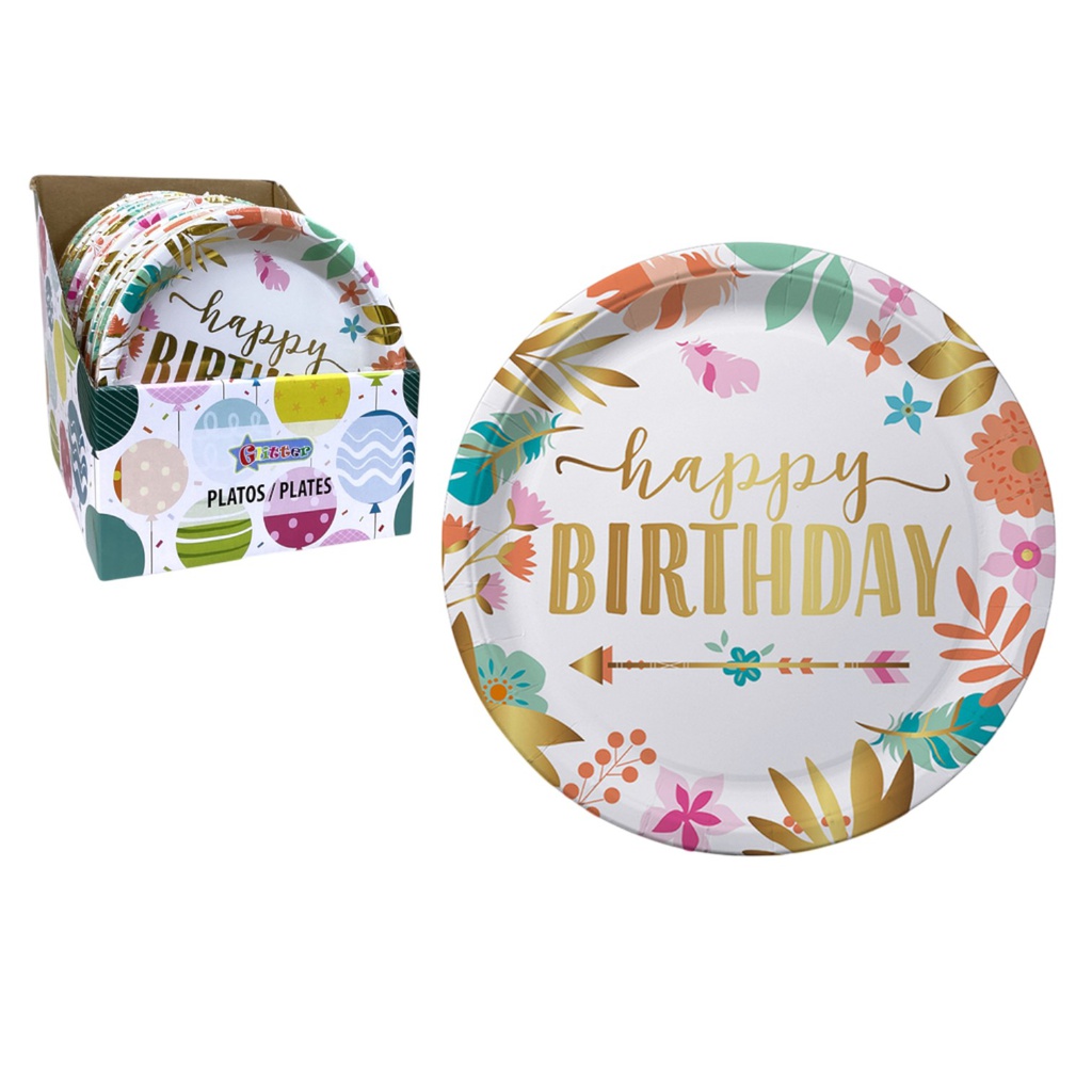 Glitter 10pc Paper Plates Round 9 In. I