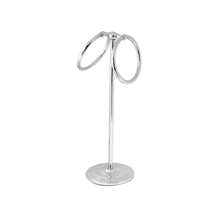 Spa Collection Double-Ring Hand Towel Holder Stand, Chrome