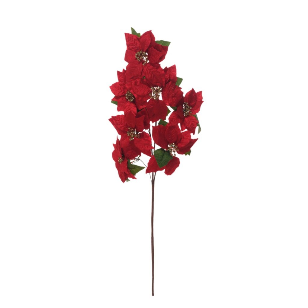 ^Miro Poinsettia Spray 90cm Red