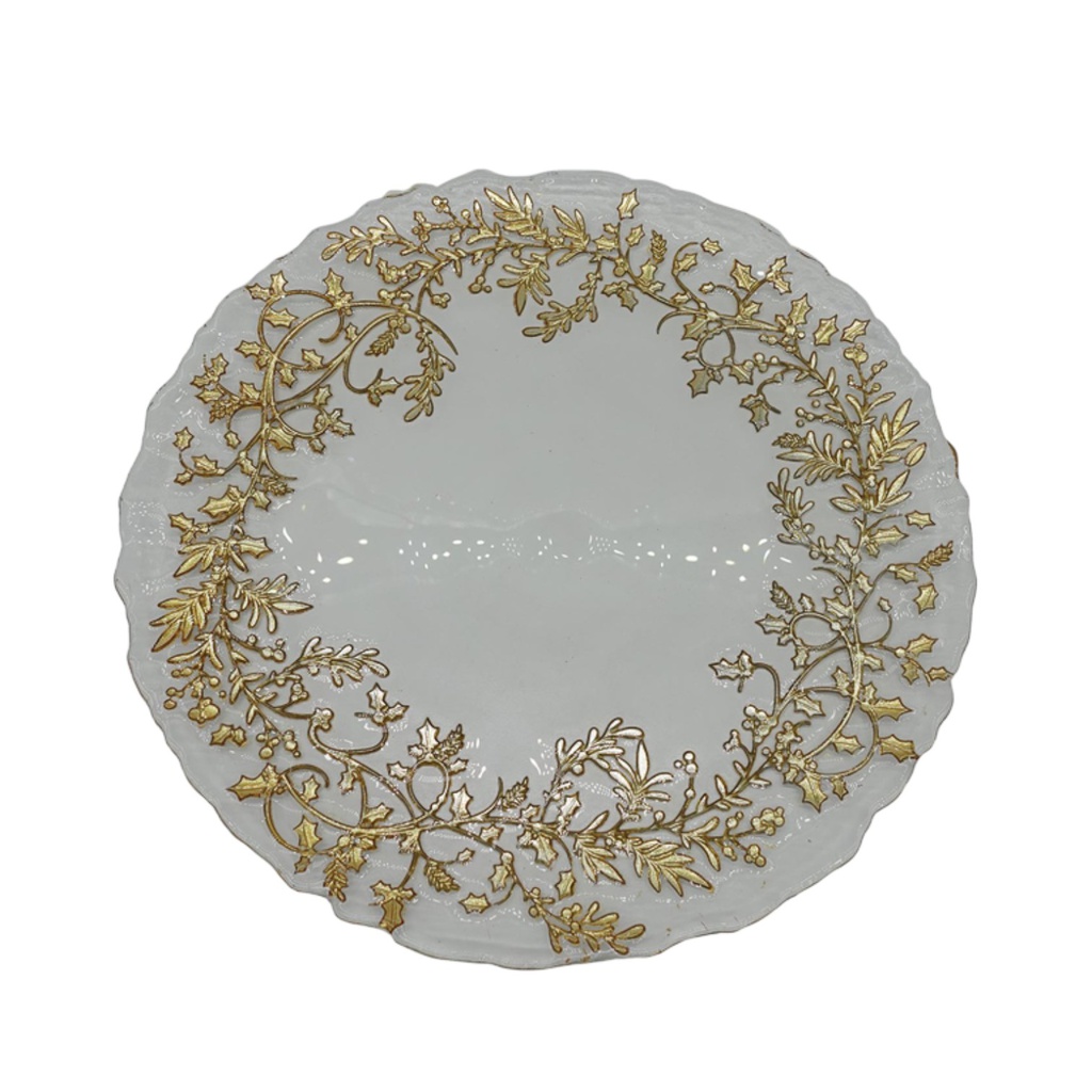 ^Miro Decorative Plate 13 In. White/ Gold