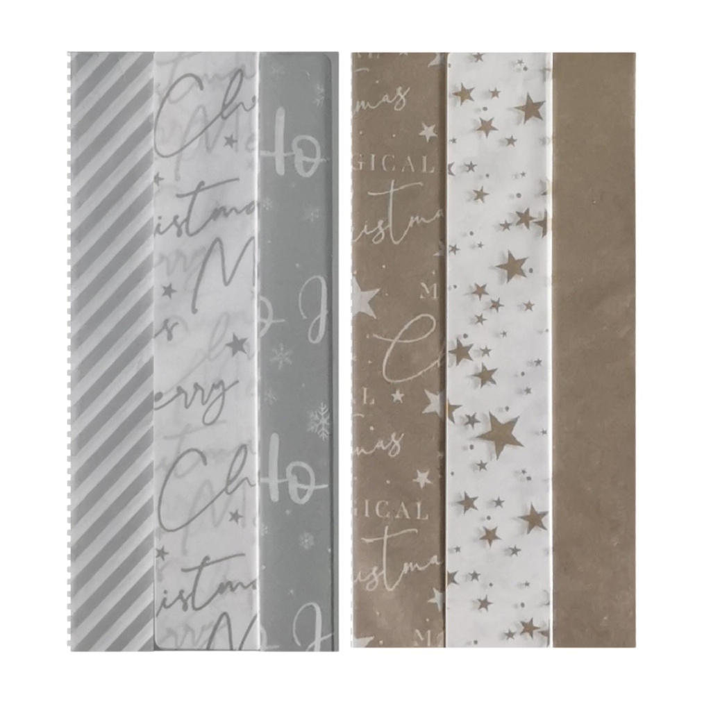 ^Miro Tissue Paper 50x70cm Silver/ Gold, 12 Sheets