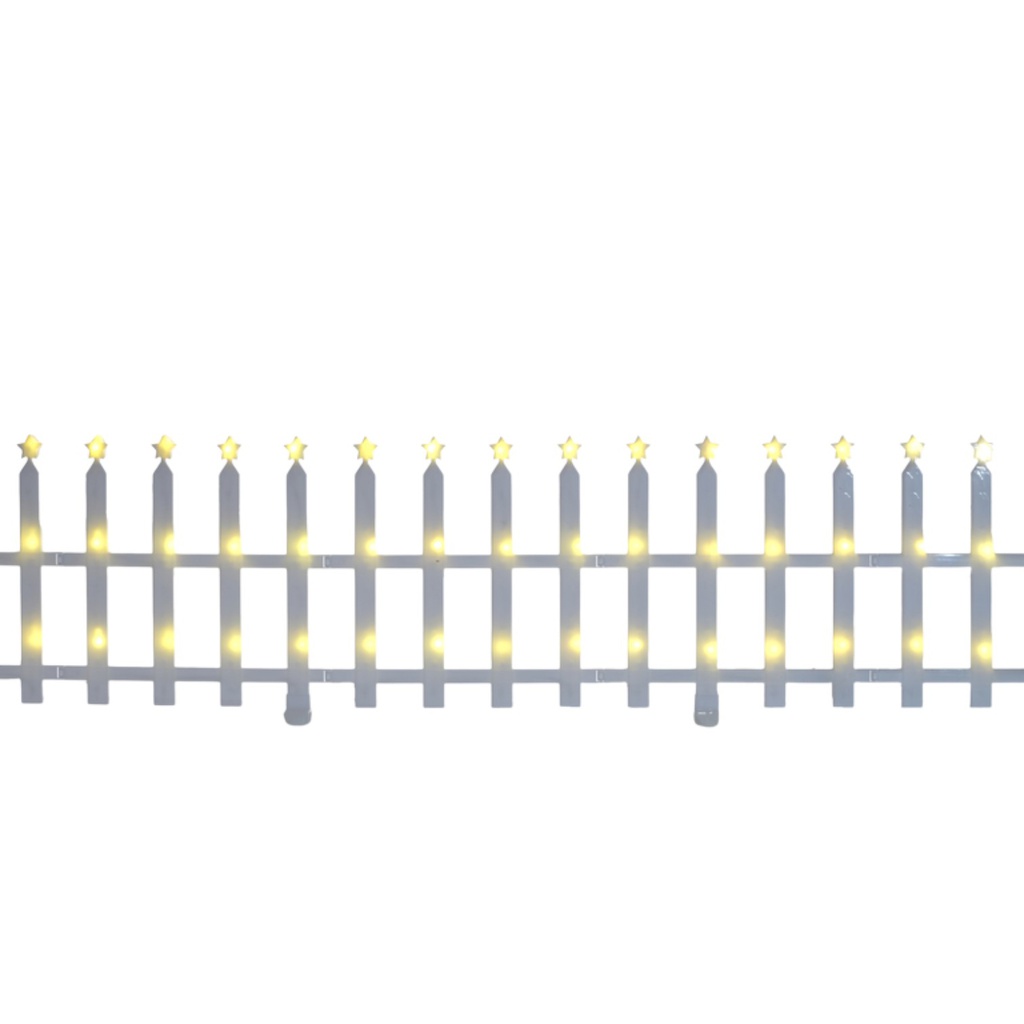 ^Miro 5pc Lighted LED Fence 38x190cm White