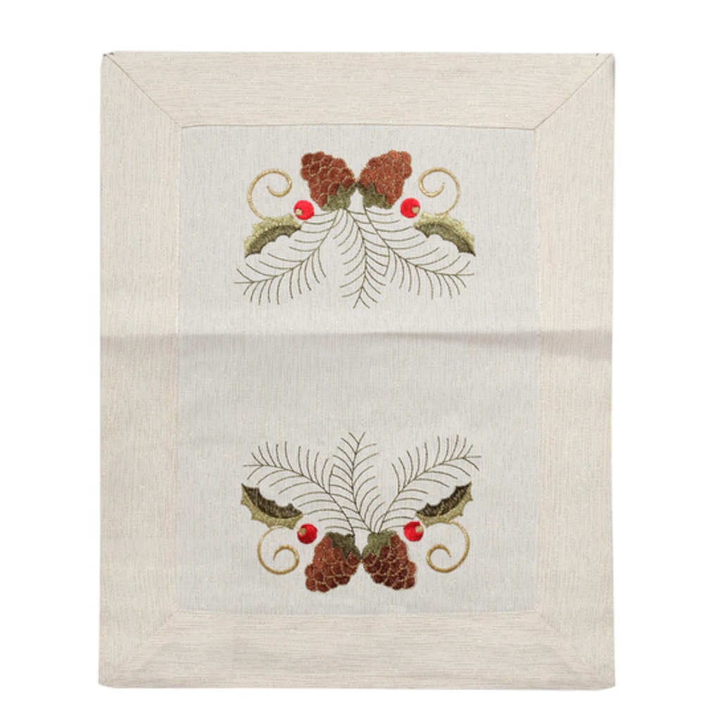^Miro Placemat, Acorn 13 x 17.5 In., White/ Red