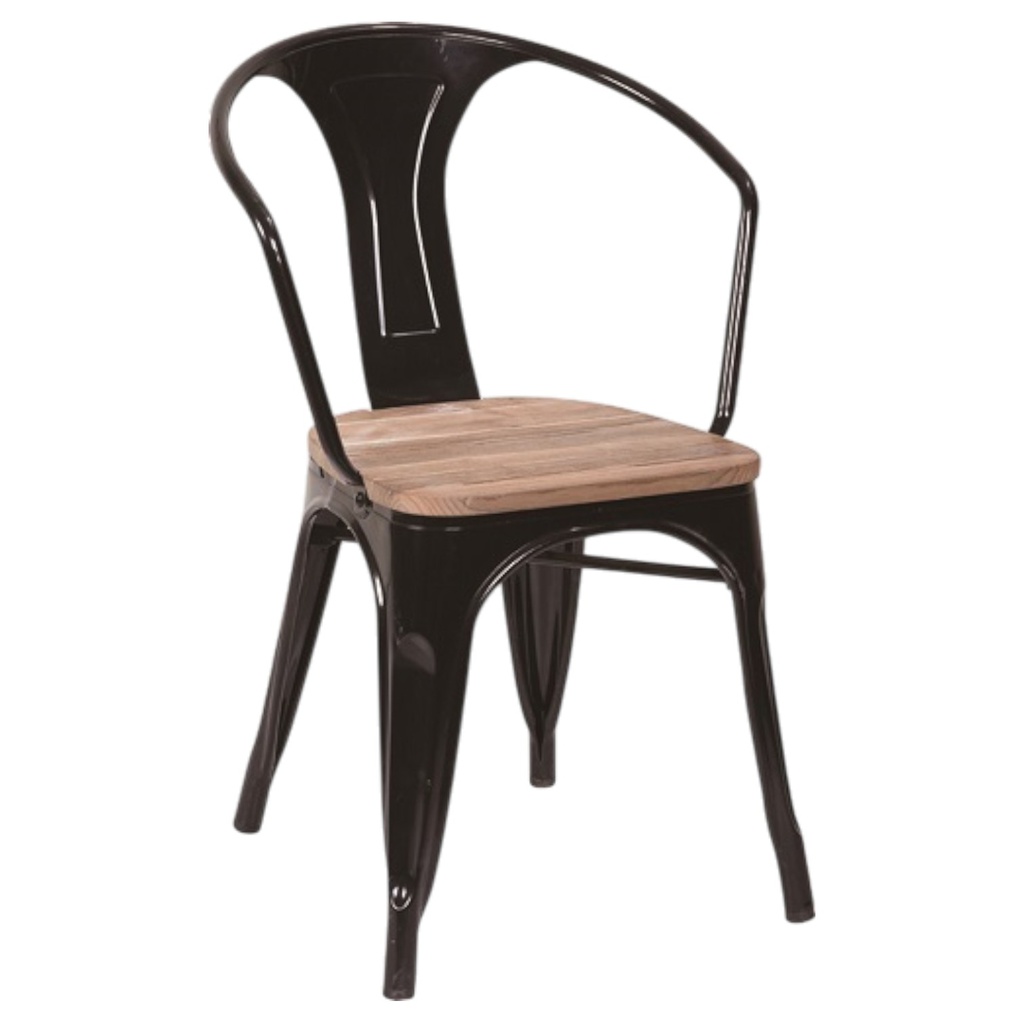 Mobel Dining Chair with Arms, Matte Black