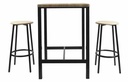 Kenneth Cole Luka Cafe Table with 2 Stools, Oak