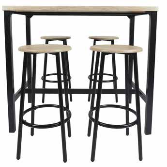 Kenneth Cole Luka Cafe Table with 4 Stools, Oak
