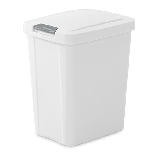 Sterilite TouchTop Wastebasket 7.5 Gal. White