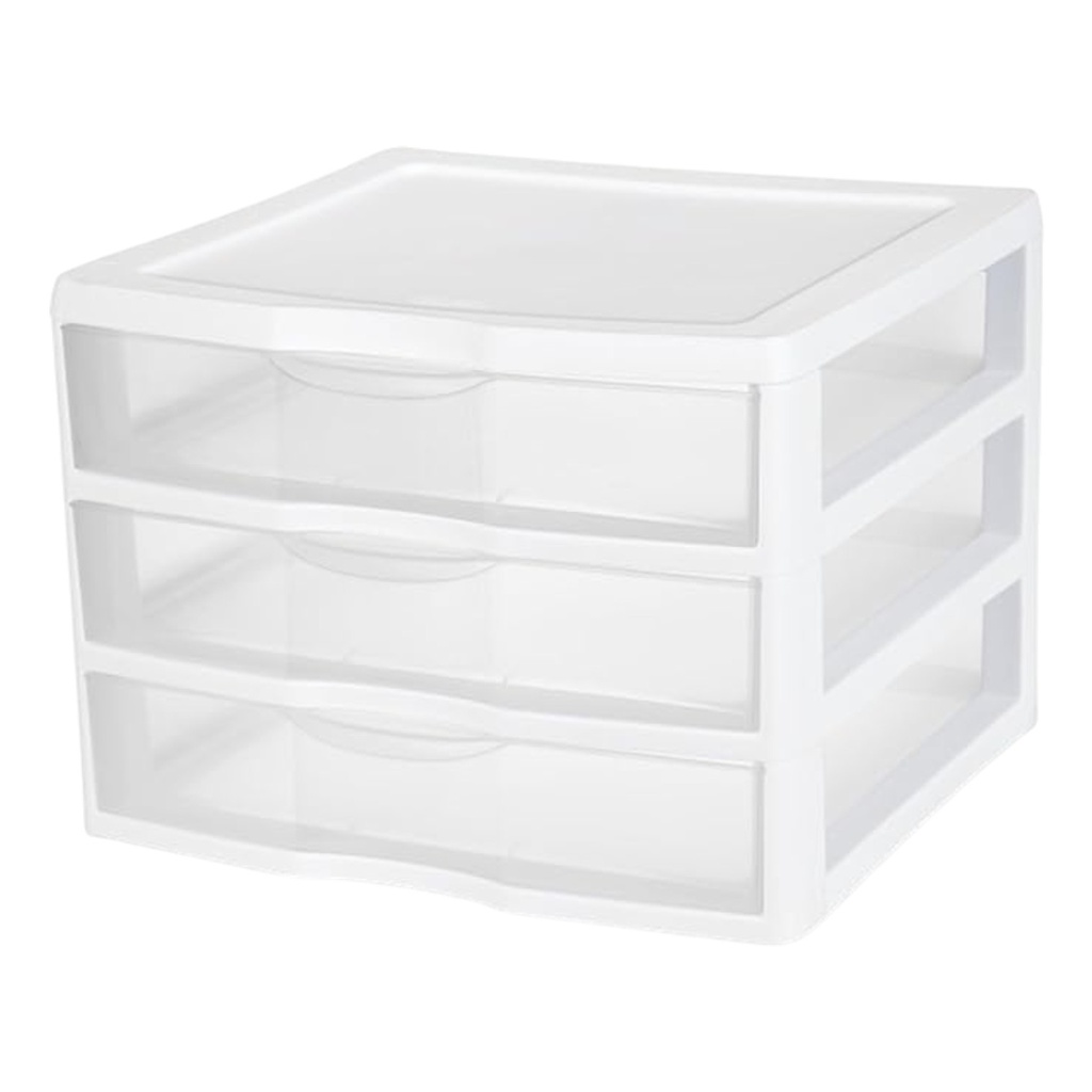 Sterilite Wide 3-Drawer Cabinet Organizer 14 1/2 In. W x 10 5/8 In. H 14 5/8 In. D, White