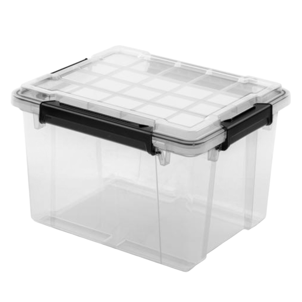 Sterilite Gasket Box 32 Liter, Clear/ Black Handles