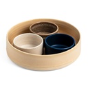 Hy-Vee Seasons 4 Piece Serving Bowl Set Reactive Glaze, Assorted Colours