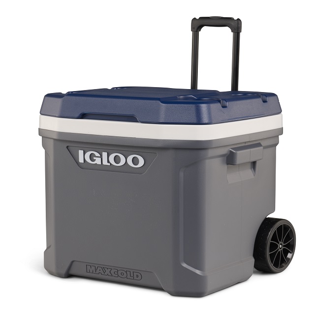 Igloo MaxCold Latitude Roller Cooler 62Qt., Carbonite/Aegean Sea