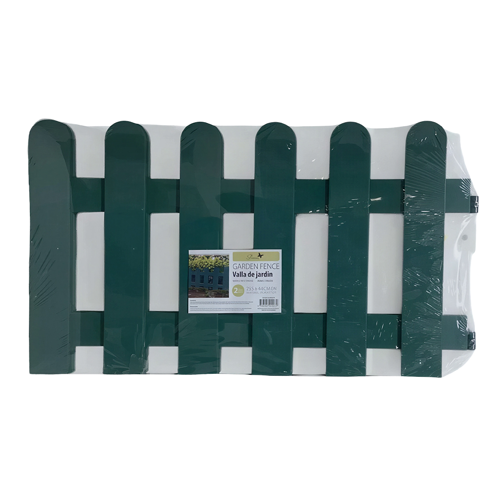 Decore Plastic Garden Fence - Set of 2 - Green
