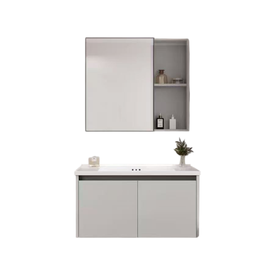 Bahit Bathroom Vanity with Mirror Cabinet 60x47x43cm Light Gray