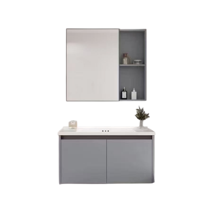 Bahit Bathroom Vanity with Mirror Cabinet 60x47x43cm Dark Gray