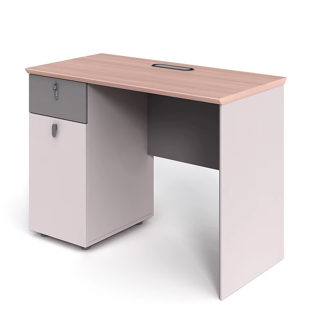 Mobel Office Desk With 1 Drawer, Wood/Beige/Gray - 47.2 In. x 23.6 In. x 29.5 In. (W120 X D60 X H75 cm)