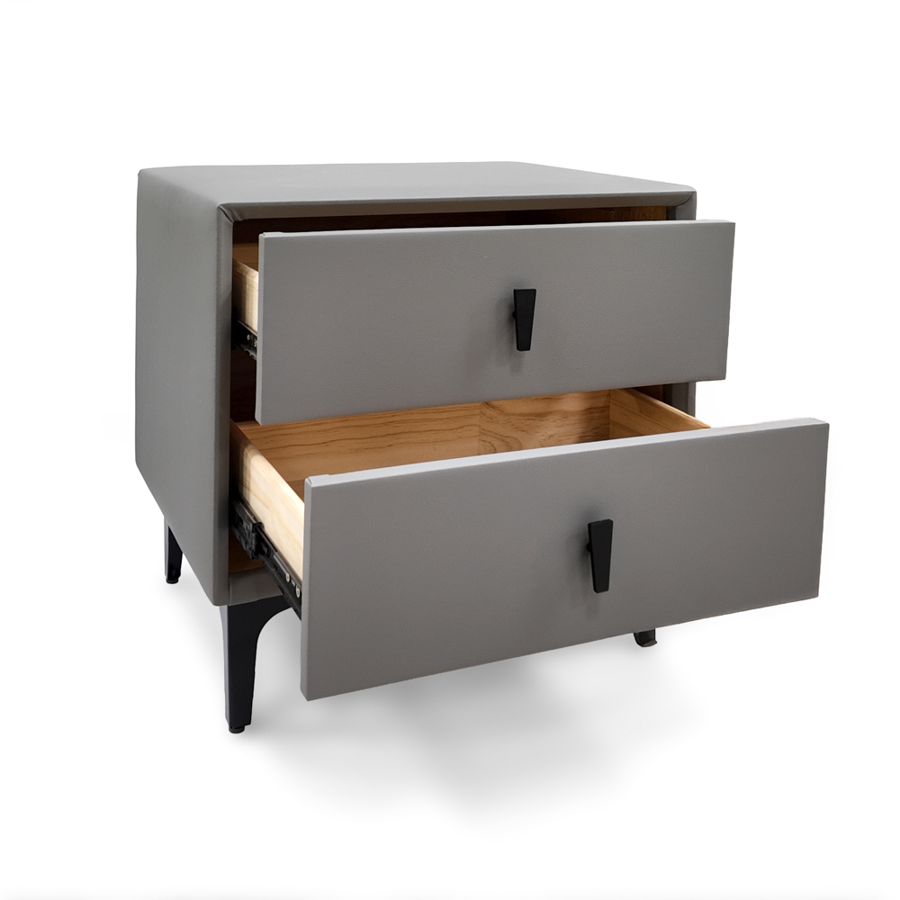 Mobel Nightstand, Gray - 19.6 In. x 15.7 In. x 13.7 In. (W50 X D40 X H35 cm)