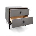 Mobel Nightstand, Gray - 19.6 In. x 15.7 In. x 13.7 In. (W50 X D40 X H35 cm)