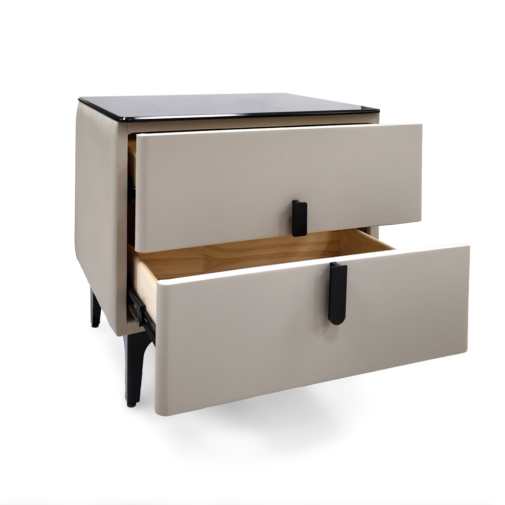 Mobel Nightstand, Beige - 18.8 In. x 15.7 In. x 13.7 In. (W48 X D40 X H35 cm)