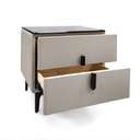 Mobel Nightstand, Beige - 18.8 In. x 15.7 In. x 13.7 In. (W48 X D40 X H35 cm)