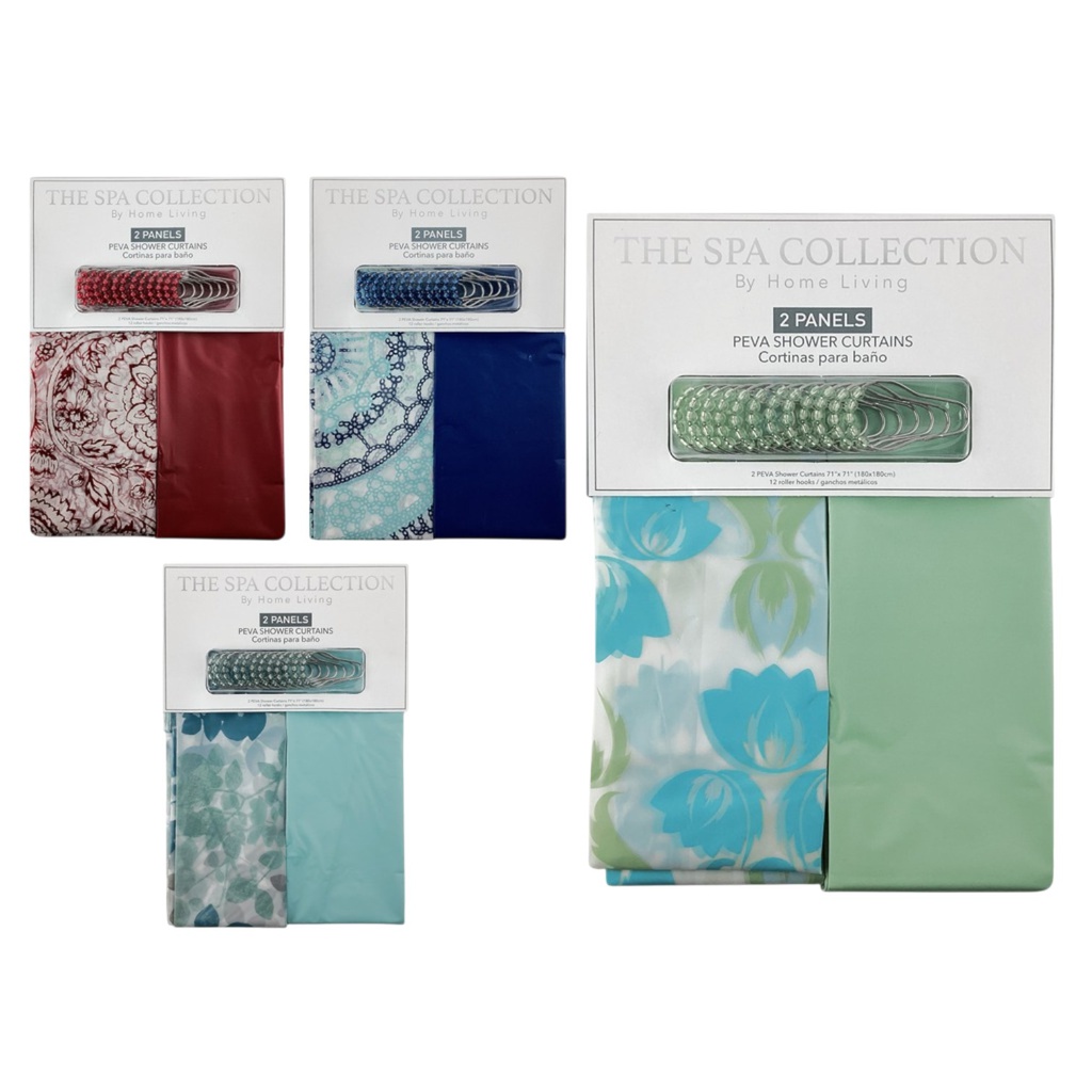 Spa Collection Shower Curtain Set with Hooks