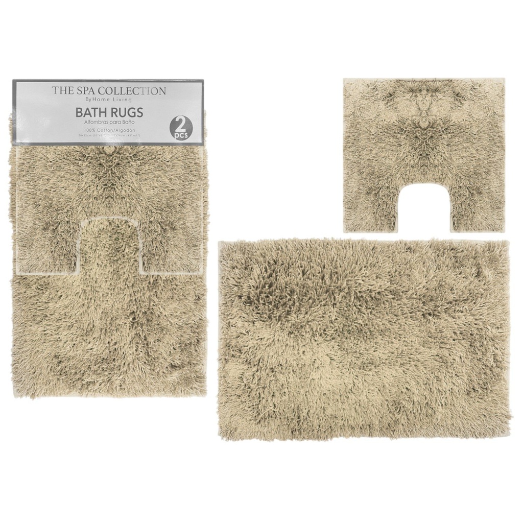 Spa Collection 2pc Bath Mat Set, Beige
