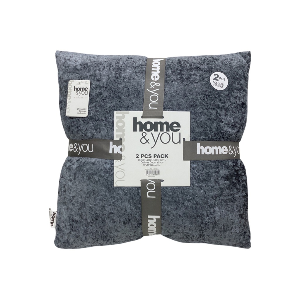 Home &amp; You Throw Pillow Set 18x18 Dark Gray
