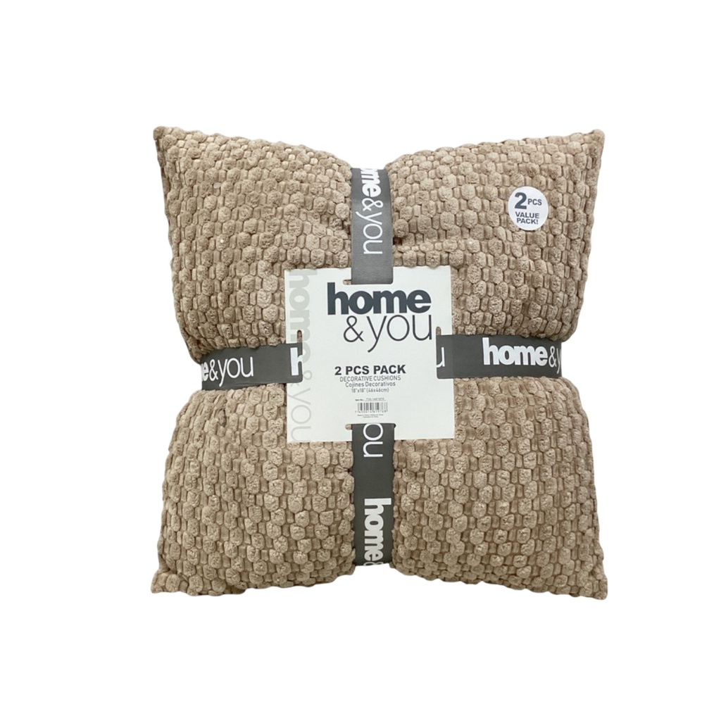 Home &amp; You Throw Pillow Set 18x18 Dark Beige
