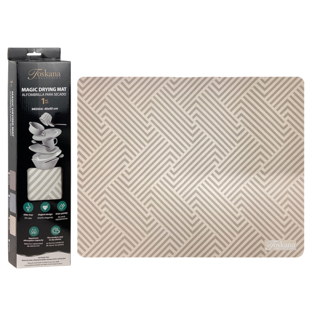 Toskana Collection Magic Drying Mat, Black