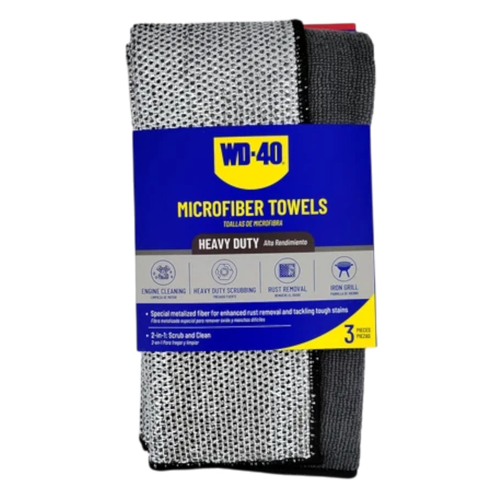 WD-40 Microfiber Towels 2-in-1 250g, 13x13 In. Gray 3-pack