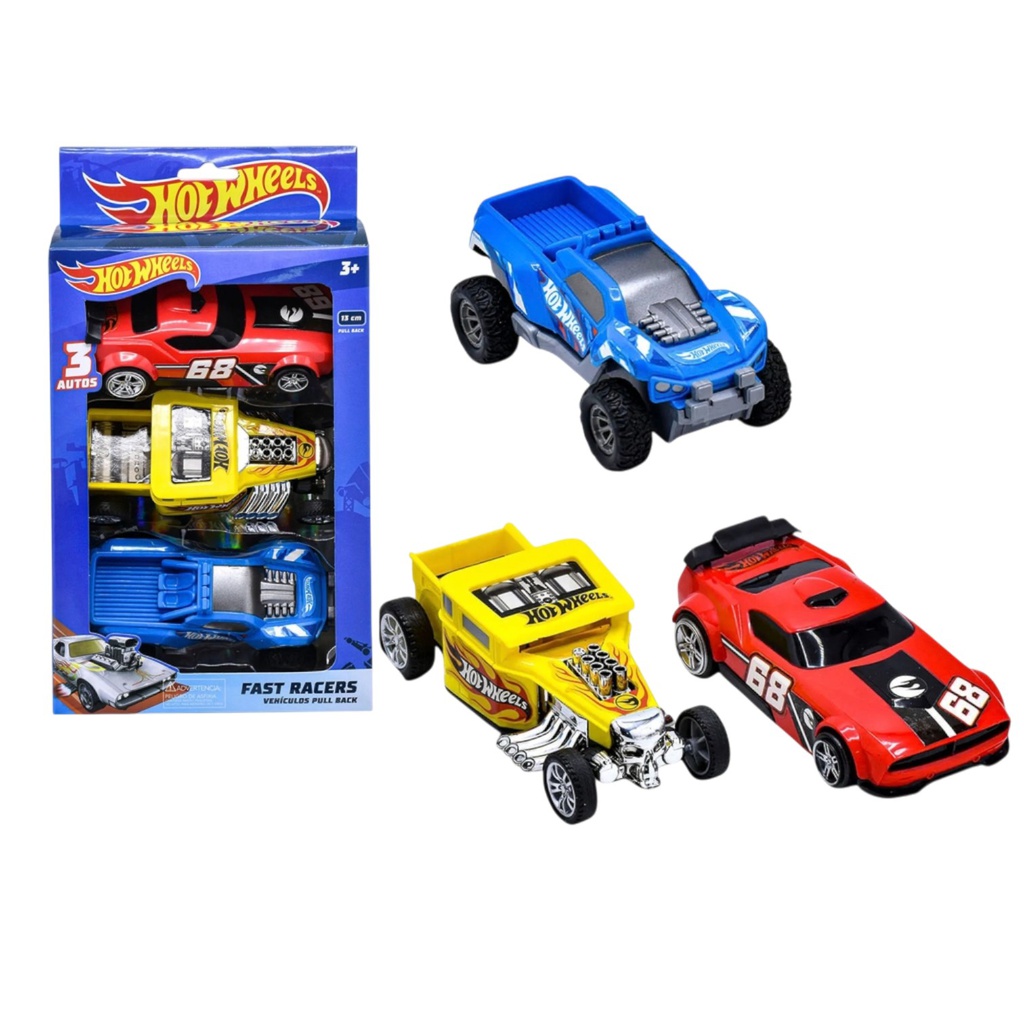 Hot Wheels Friction Fast Racers (3-Pack)