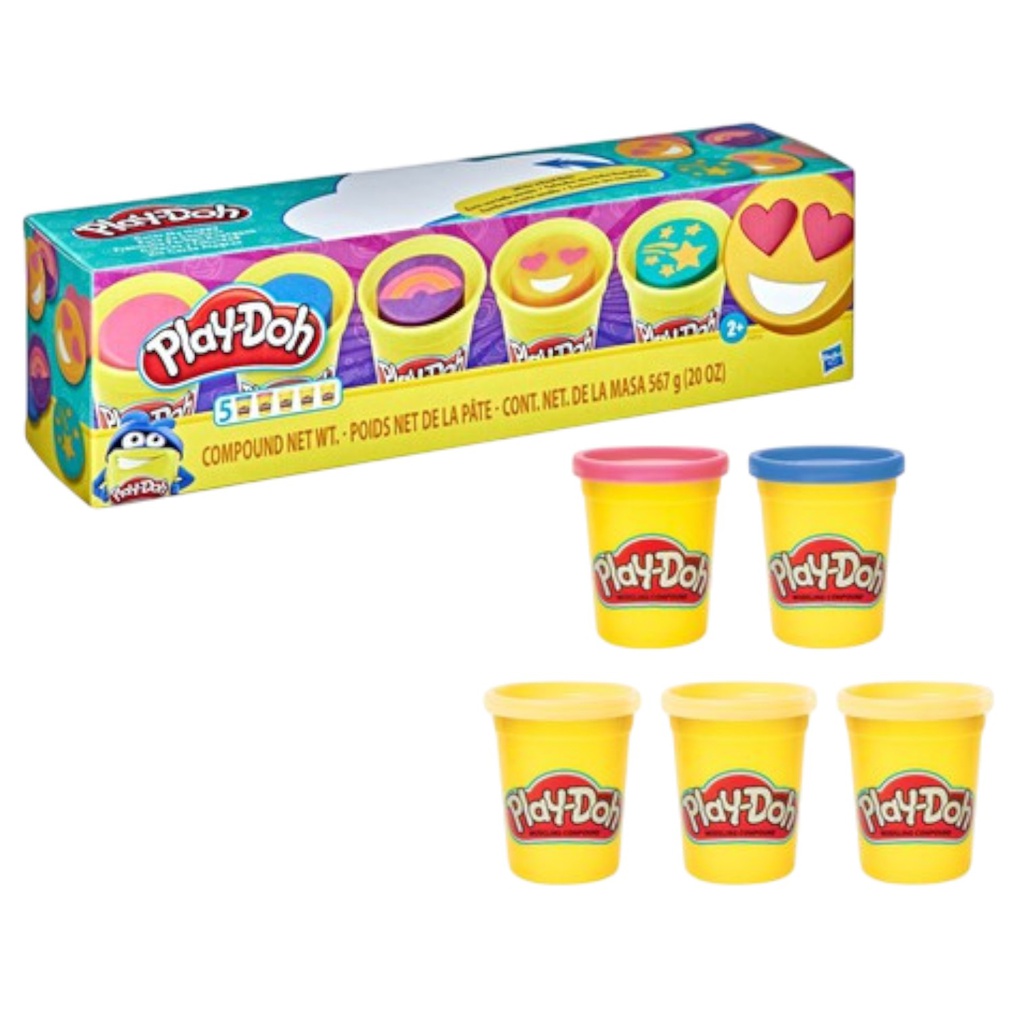 Play-Doh Colour Me Happy with 3 Emoji-Inspired Cans (5-Pack)