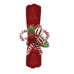 [831-XR10-73] ****Miro Napkin Ring 4pc Set 3.8cm Red/ White