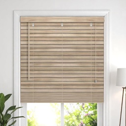 [KC202052329NA] Kenneth Cole Paulownia Wood Venetian Blinds 30"x90.5" (76x230Cm), Nature Brown
