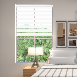 [KC202052328WH] Kenneth Cole Luxury Zebra Blinds 78x90 In. (Blackout) White