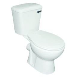 [S7032WH] Briggs Two-Piece, P-Trap Toilet, Round, RH Trip Lever, White