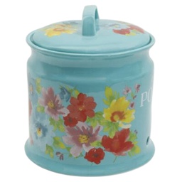 [124887.01R] The Pioneer Woman Breezy Blossoms Potato Keeper 9.5 In., Decorated Stoneware