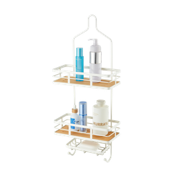 [RHSC31682] Royal Homes Shower Caddy 3-Tier Bamboo, White