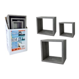 [CC06-25A / 856-DRN992G] Ideal Furniture Cube Wall Shelf, Grey