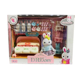 [836-46-B149513] Cute Rabbit Doll Stroller Set
