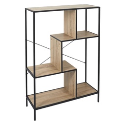 [KCWF2024082617-OAK] Kenneth Cole Eastman Industrial Asymetrical Stair Shelf, Oak