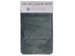 [736-1405352] Spa Collection 2pc Set Faux Rabbit Fur Mats, Charcoal