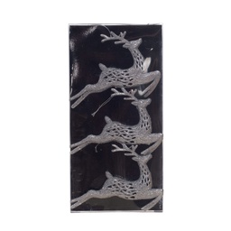 [831-AMX028-2538S] ^Miro Reindeer Ornaments 3pc Silver